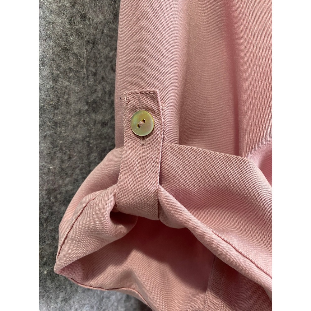 Soft Surroundings Blush Pink Tencel Asymmetrical Button Tunic Top‎ Women's M - Picture 7 of 13